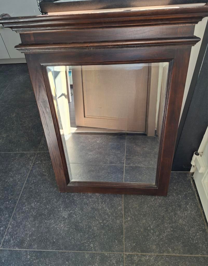 Miroir en bois de couleur foncée, Maison & Meubles, Enlèvement