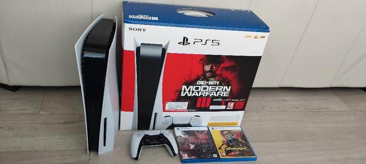 Playstation 5 bundel - Disk console - Controller - 2 games, Games en Spelcomputers, Spelcomputers | Sony PlayStation 5, Zo goed als nieuw