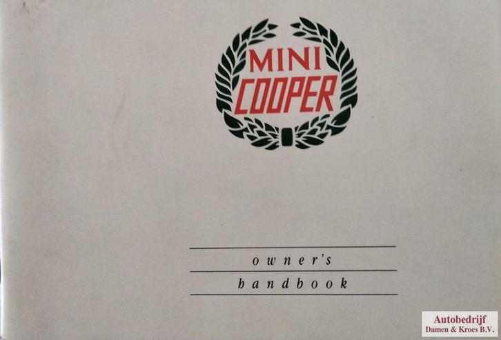Handboek Mini Cooper, Autos : Divers, Modes d'emploi & Notices d'utilisation, Enlèvement ou Envoi