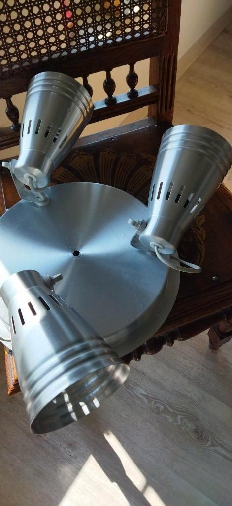 Plafonnier 3 spots, Maison & Meubles, Lampes | Plafonniers, Utilisé, Métal, Enlèvement