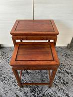 Antiek houten tafeltjes, Huis en Inrichting, Tafels | Bijzettafels, Ophalen, Gebruikt, Hout, Antiek