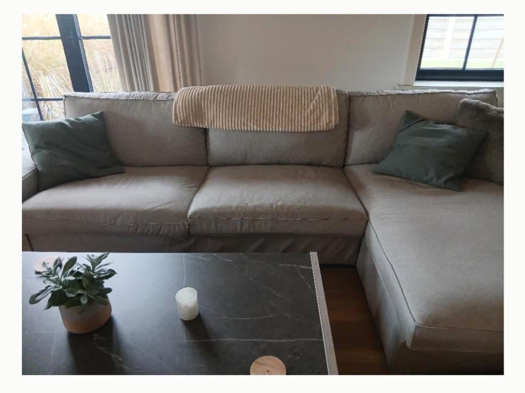 Driezit chaise longue ikea kivik goede staat lichtgrijs, Huis en Inrichting, Ophalen, 250 tot 300 cm, Gebruikt, Driepersoons