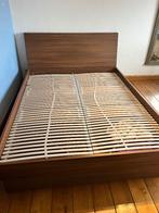 Bed, Huis en Inrichting, Slaapkamer | Bedden, Ophalen, Bruin, Tweepersoons, Zo goed als nieuw