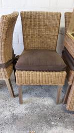 Eetkamerstoelen in riet, Huis en Inrichting, Stoelen, Ophalen, Riet of Rotan, Gebruikt, Bruin