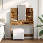 Kaptafel met LED-verlichting 96x40x142 cm oud houtkleurig, Verzenden, Nieuw