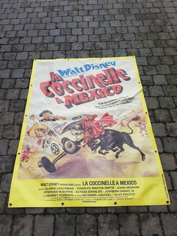 bâche publicitaire de cinéma la coccinelle à Mexico, Rectangulaire vertical, Comme neuf, Enlèvement, Cinéma et TV