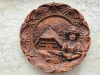 Wooden vintage decorative plate, Ophalen of Verzenden