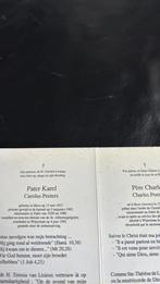 Pater Peeters 1913-1992, Verzamelen, Bidprentjes en Rouwkaarten, Verzenden, Bidprentje