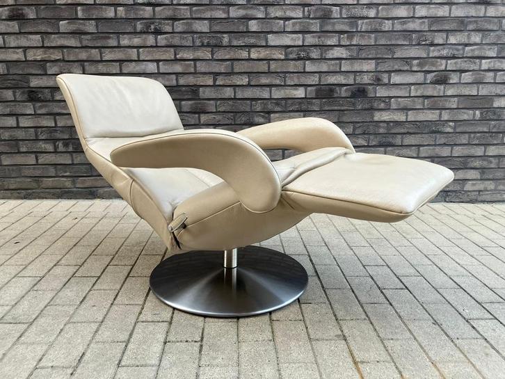 Jori Symphony relax Beige Celia leder Maat Medi, Huis en Inrichting, Fauteuils, Ophalen