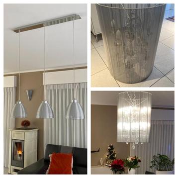Twee mooie lusters inclusief lampen, Enlèvement, Comme neuf, Métal, Modern