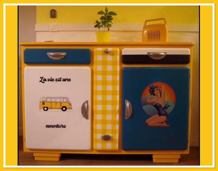 Buffet mado bas COMBI VW neuf retro, Maison & Meubles, Armoires | Buffets, Neuf, Moins de 100 cm, 100 à 150 cm, 25 à 50 cm, Avec tiroir(s)