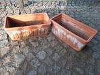2 terracotta bloembakken 40x20 H18cm, Tuin en Terras, Ophalen, Gebruikt, Terracotta