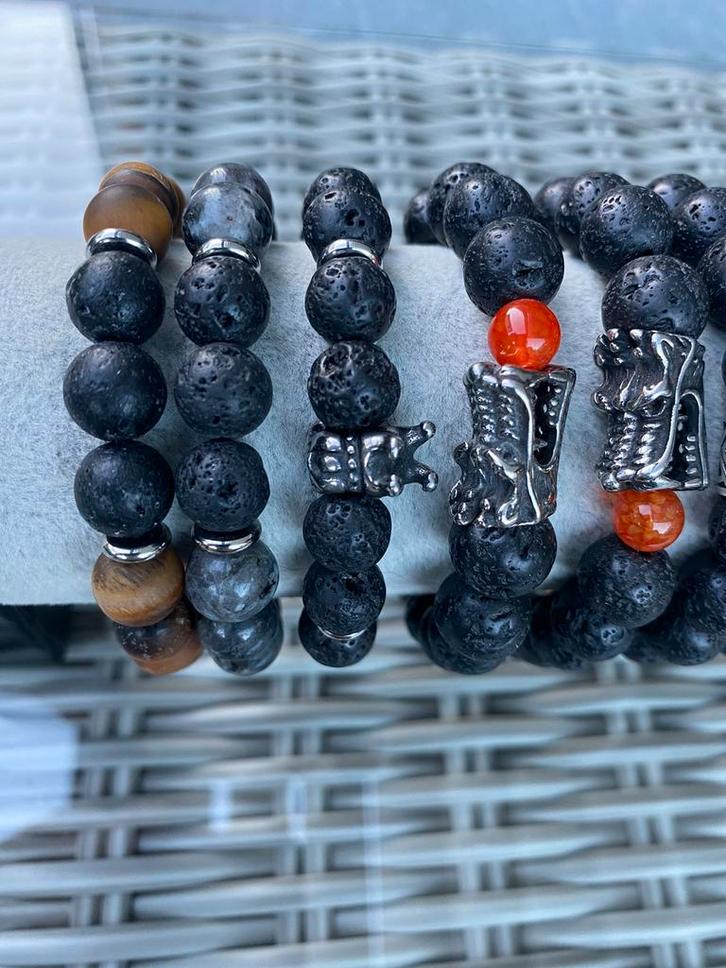 Bracelets en pierre naturelle pour hommes (NOUVEAU), Bijoux, Sacs & Beauté, Bracelets, Neuf, Acier, Enlèvement ou Envoi