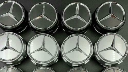Mercedes Amg naafdoppen/centercaps Ø75mm mat zwart of zilver, Auto diversen, Wieldoppen, Nieuw, Ophalen of Verzenden
