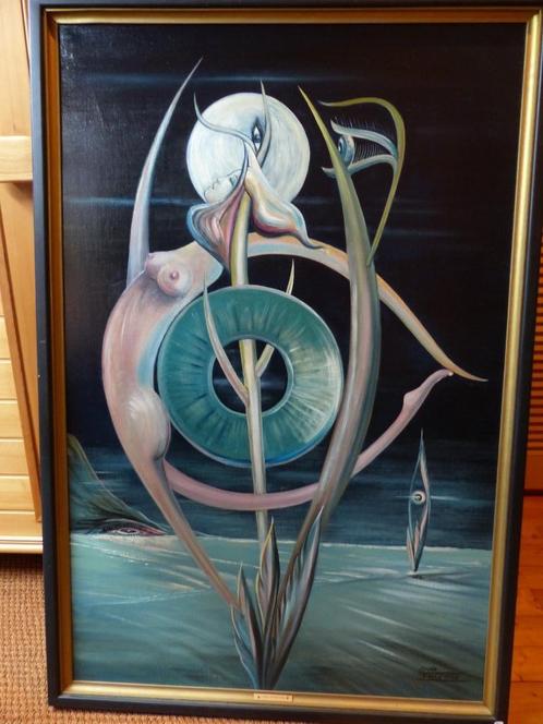 OLIE OP DOEK/LODE HERREMAN, Antiek en Kunst, Kunst | Schilderijen | Abstract, Ophalen