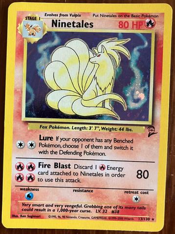 Ninetales - 13/130 - Pokémon Card - Rare Holo beschikbaar voor biedingen