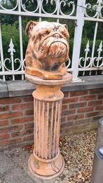 Betonnen bulldog op zuil, Tuin en Terras, Tuinbeelden, Ophalen