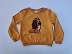 Mt 122 Gele sweater met Lady van Lady en de Vagebond, Kinderen en Baby's, Kinderkleding | Maat 122, Meisje, Trui of Vest, JBC