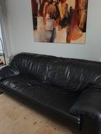 Zwart lederen salon, Huis en Inrichting, Zetels | Zetels, Ophalen, Gebruikt