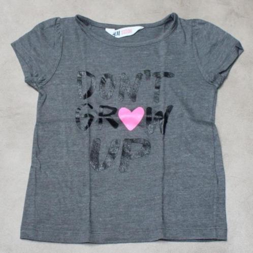 Grijze t-shirt van H&M - maat 110-116, Kinderen en Baby's, Kinderkleding | Maat 110, Zo goed als nieuw, Meisje, Shirt of Longsleeve