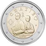 2 euros Italie 2021 - Grazie (UNC), 2 euros, Enlèvement ou Envoi, Monnaie en vrac, Italie