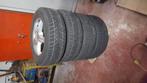4 aluminium wielen en 4 19" winterbanden  215 65 r16, Ophalen, Gebruikt, Winterbanden, Band(en)