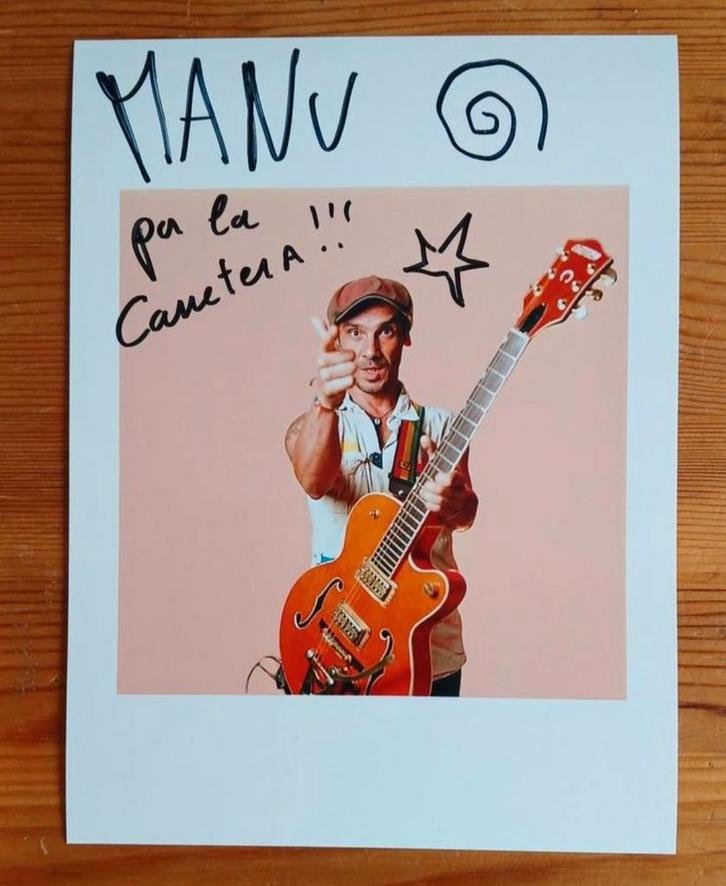 Gesigneerde foto van Manu Chao., Verzamelen, Muziek, Artiesten en Beroemdheden, Nieuw, Gesigneerd, Verzenden