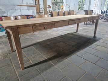 300 cm authentieke smalle boerentafel met 3 laden  beschikbaar voor biedingen