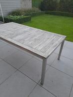 Tuintafel teak/inox, Tuin en Terras, Ophalen, Gebruikt