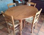 Table ovale avec les ralonges et 4 chaises assorties., Huis en Inrichting, Tafels | Statafels, Ophalen, Gebruikt