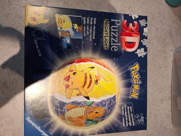 Pokemon 3D puzzel + lampje beschikbaar voor biedingen