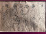 Odilon ROCHE (1868-1947) Etude de 7 personnages, Enlèvement ou Envoi