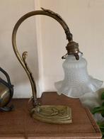 Art Nouveau-lamp in brons/messing, Ophalen, Gebruikt, Glas