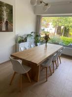 Massief eiken tafel 8/10 personen, Huis en Inrichting, Ophalen, Gebruikt, Eikenhout, 200 cm of meer