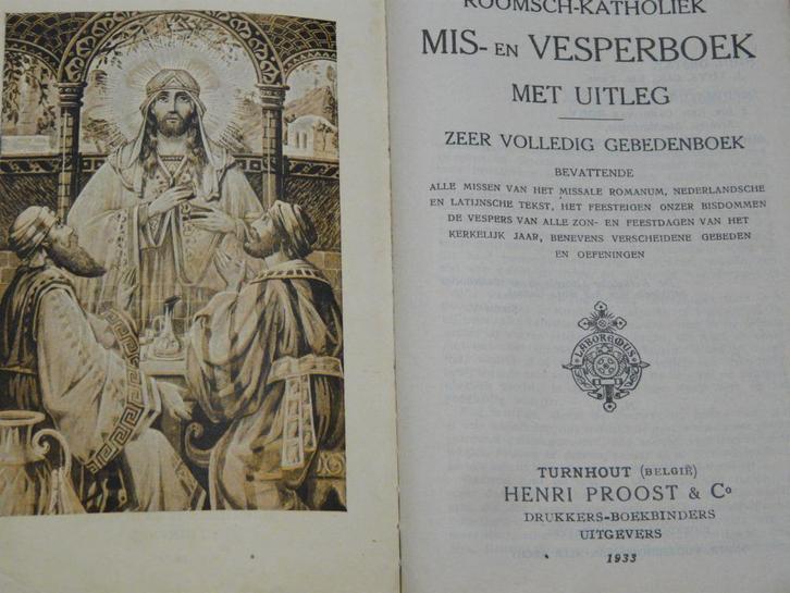 1933 Rooms-Katholiek Mis-Vesperboek : volledig gebedenboek, Antiek en Kunst, Curiosa en Brocante, Ophalen