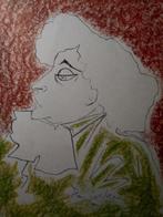 Jean Cocteau. Portret van de schrijfster Colette. Gravure, Antiek en Kunst, Ophalen of Verzenden