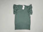 Groene shirt met glitterstof en franjes, Vert, Manches courtes, Taille 38/40 (M), Enlèvement ou Envoi
