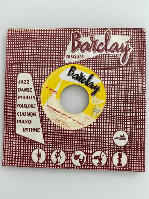 45 tours Dalida – Gondolier 1957, CD & DVD, Vinyles | Pop, Utilisé, Avant 1960, Autres formats, Enlèvement ou Envoi