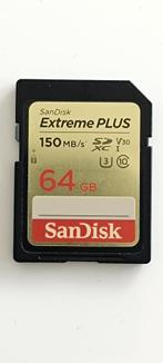 Sandisk Extreme Plus 64GB  150MB/S, TV, Hi-fi & Vidéo, Photo | Cartes mémoire, Comme neuf, SanDisk, SD, 64 GB
