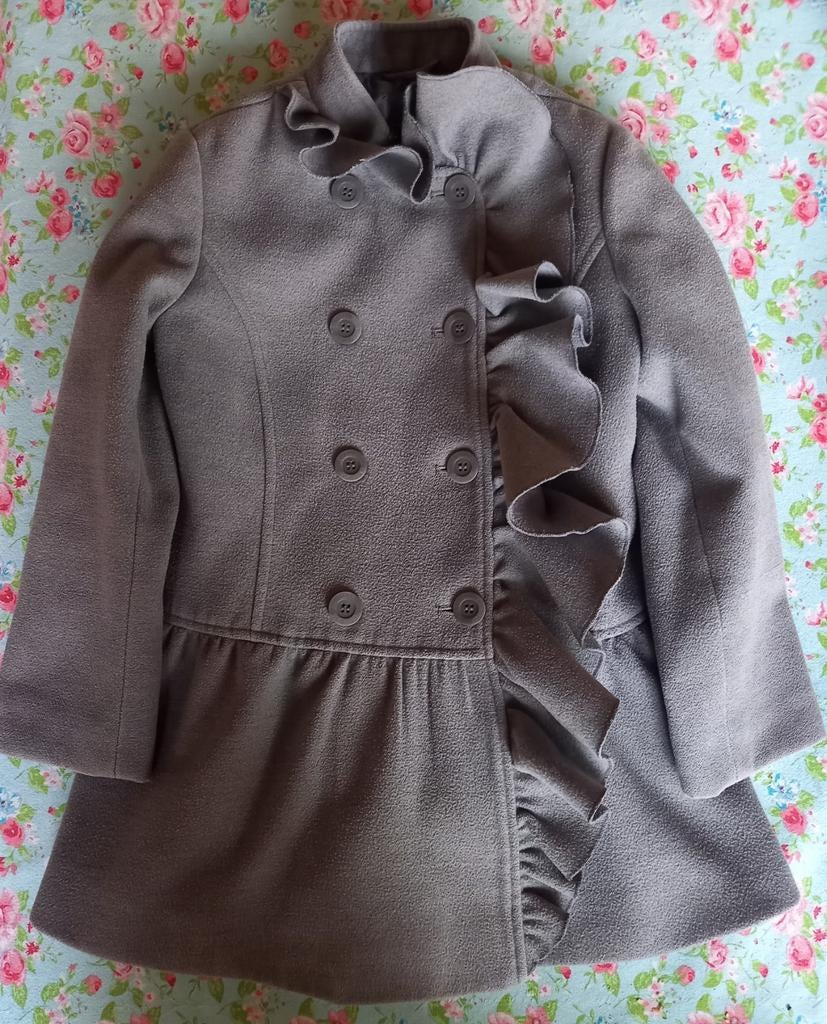 Grijze mantel Sisley maat 128, Enlèvement ou Envoi, Sisley, Utilisé, Fille