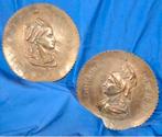 D paire de plats muraux en bronze Alsace lorraine 1870/71, Antiek en Kunst, Ophalen of Verzenden, Brons