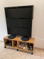 Banc sur roulette avec espace de rangement ouvert, Maison & Meubles, Armoires | Armoires à chaussures, Comme neuf