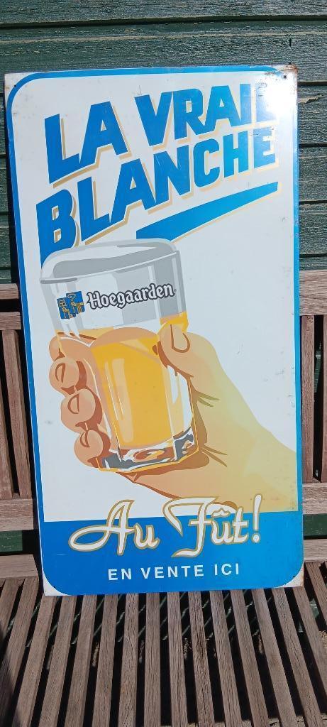 panneau d'affichage en conserve Hoegaarden  pub reclame, Collections, Marques de bière, Utilisé, Panneau, Plaque ou Plaquette publicitaire