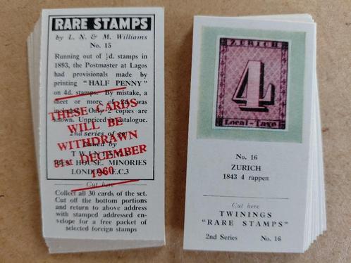 Rare Stamps complete set 30 chromos postzegels Twinings 1961, Verzamelen, Foto's en Prenten, Overige onderwerpen, 1960 tot 1980