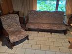 Zetels + salontafel, Huis en Inrichting, Zetels | Zetels, Ophalen, Hout, Gebruikt, Driepersoons