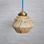 Art-Deco gemarmerde opaline glazen hanglampen, Antiek en Kunst, Ophalen of Verzenden