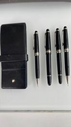 Montblanc pennenset x4 + lederen houder, Verzamelen, Pennenverzamelingen, Ophalen, Zo goed als nieuw, Balpen