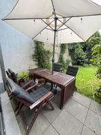 Set de jardin table + 4 chaises + coussin, Jardin & Terrasse, Ensembles de jardin, Table à dinner, Salons de jardin, Comme neuf