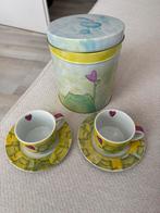 2 tasses et sous-tasses espressos avec boite, Ophalen, Nieuw, Keramiek, Kop(pen) en/of Schotel(s)