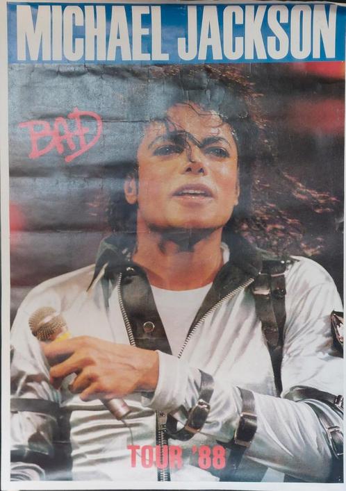 Michael Jackson Tour Poster 1988, Werchter 23 augustus, Verzamelen, Posters, Zo goed als nieuw, Ophalen of Verzenden